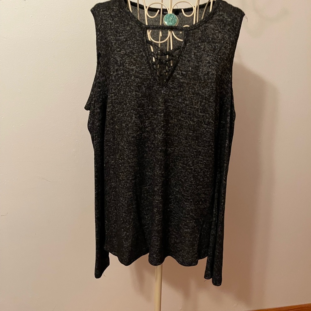 Cute cold shoulder long sleeve shirt